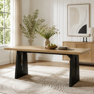 Farmhouse Dining Table with Solid Wood Legs