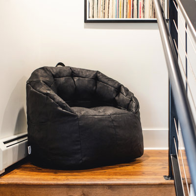 Big Joe Milano Vegan Leather Bean Bag Chair with Massage Function by Big Joe