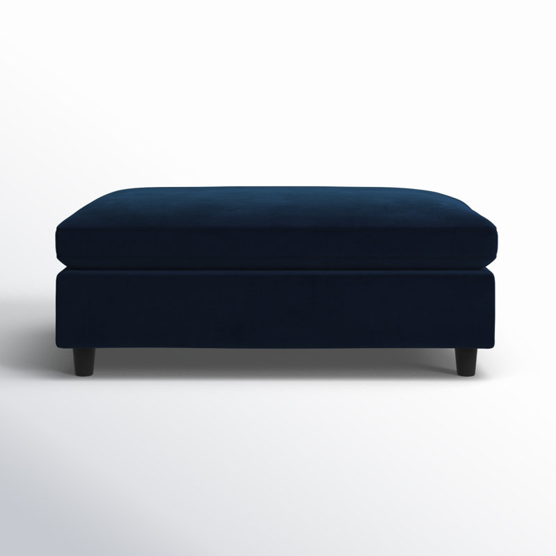 Fleetwood 45" Rectangle Upholstered Ottoman, Indigo Haven Performance Velvet