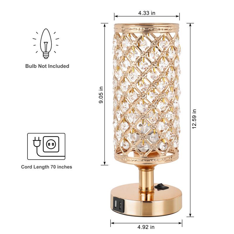 Dealia Metal USB Table Lamp