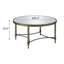Table basse, finition miroir et laiton antique
