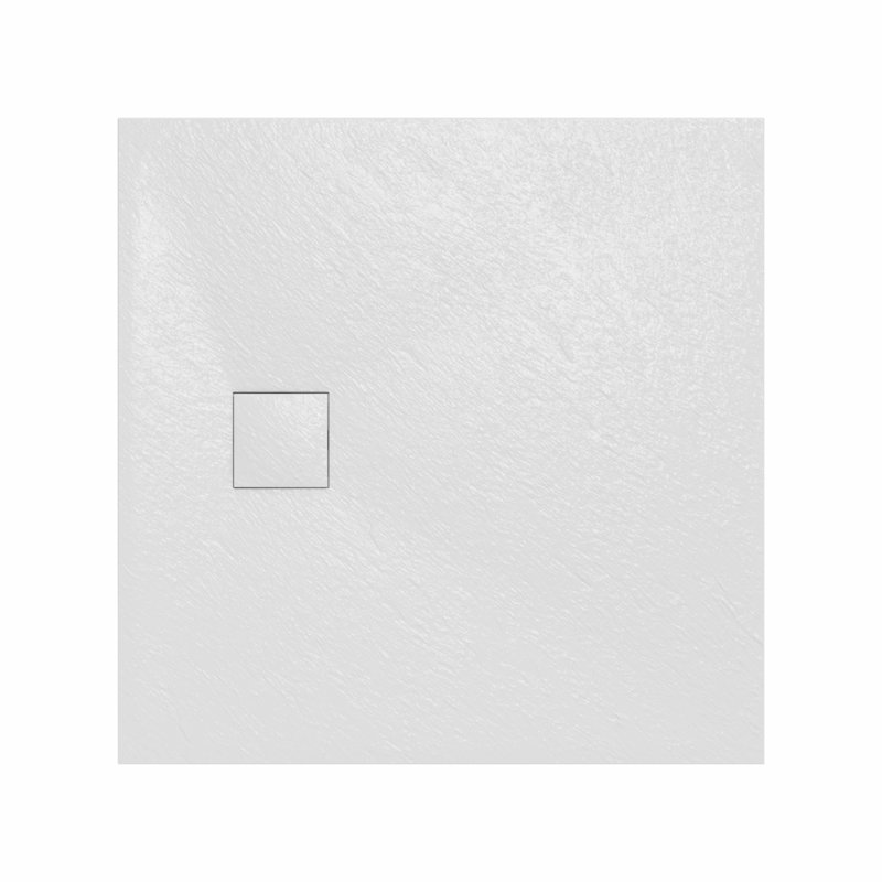 Rheeta Slate Shower Tray, Left, White, 80cm H x 80cm W x 3.2cm D