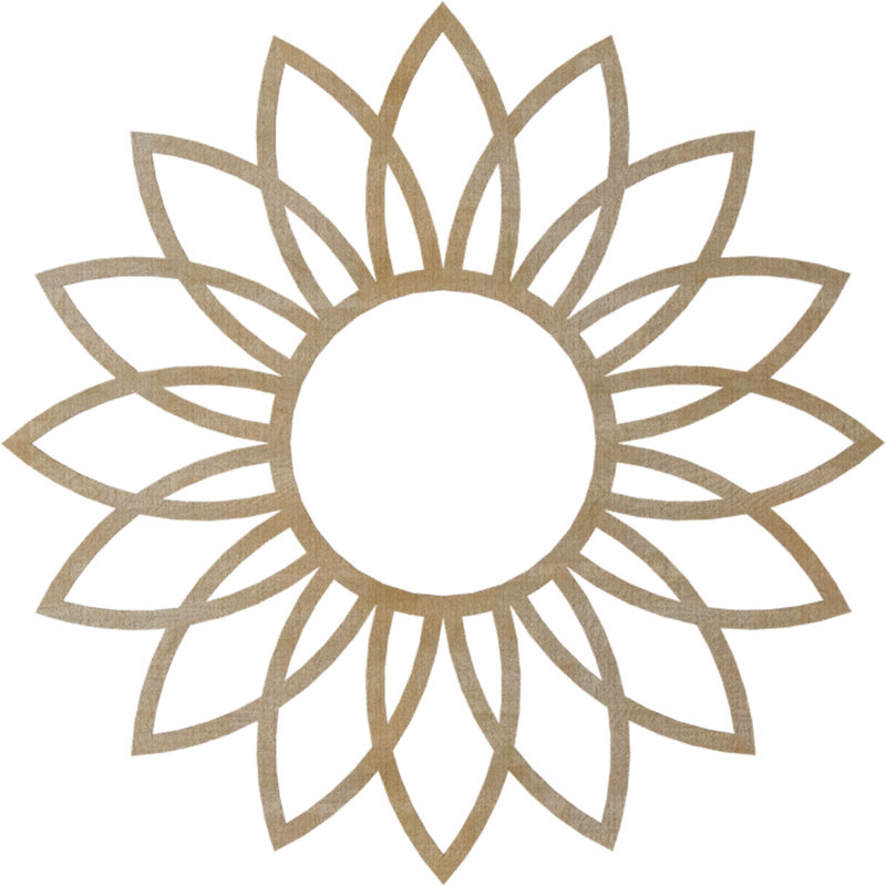 Médaillon de plafond en bois Daisy, H 36 po x l 36 po x P 0,38 po, Bouleau