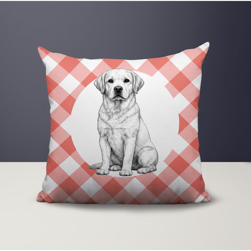 Oreiller réversible intérieur / extérieur Labrador Retriever, 18 x 18, Pêche
