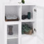 Armoire peinte en panneau de fibres à densité moyenne avec portes et tiroir en verre, espace de rangement ouvert, chambre à coucher, salon