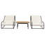 Ensemble de 3 chaises longues d'extérieur, chaise longue de patio avec table d'appoint en acacia, chaises longues de piscine pour pelouse, terrasse, plage-1003157268
