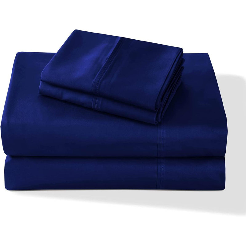  400 Thread Count Sateen 100% Cotton Sateen Sheet Set, White, Full
