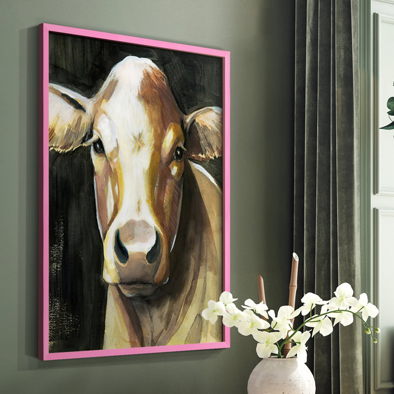 «Sweet Eyes I», reproduction encadrée - bois massif, Rose, H 10 po x l 8 po
