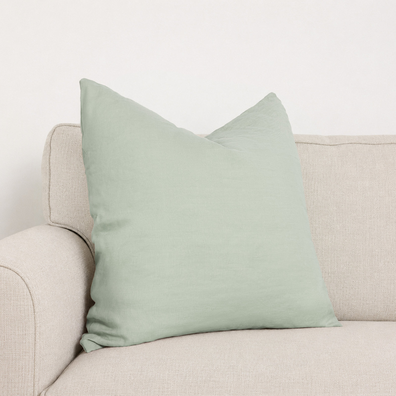 Clara 100% French Linen Accent Pillow, Desert Sage
