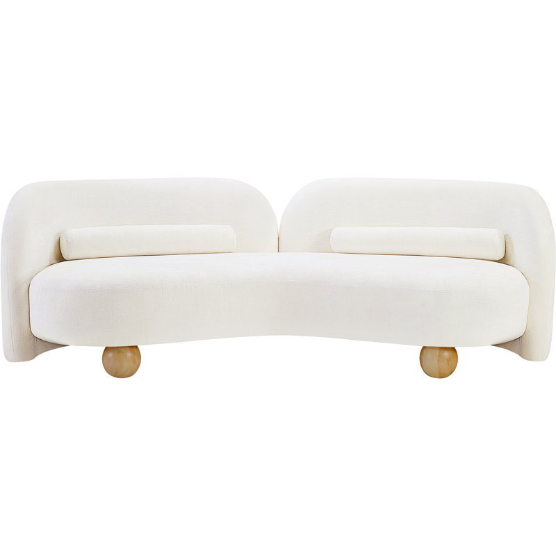 Daphne Upholstered Sofa, Chenille Fabric, Cream Chenille