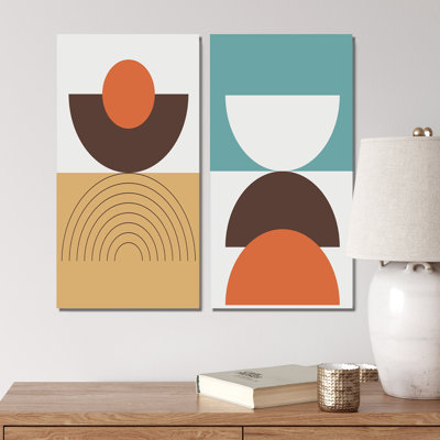 Creative Creative Designs in Retro Colors XIII - Ensemble de 2 peintures
