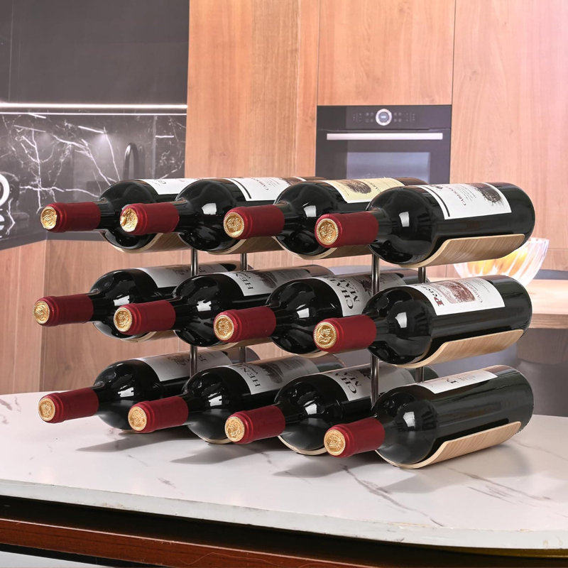 Warthen Tabletop Wine Bottle Rack Brown