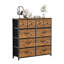 98cm Chest Of Drawers, 10 Fabric Drawers Bedroom Cabinet with Handles and Metal Frame-397522951