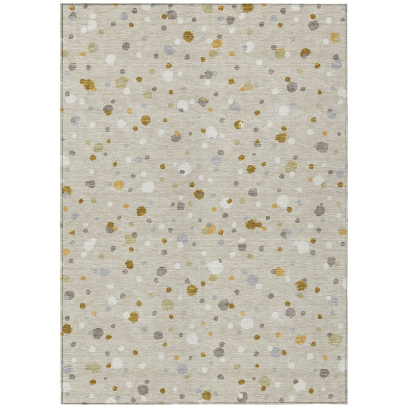 Machine Washable Indoor/Outdoor Chantille ACN2518 Geometric Rug, Rectangle 10' x 14', Beige