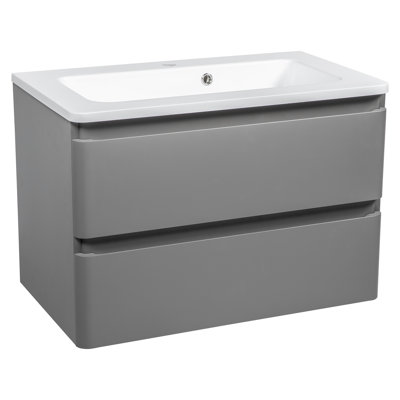 Gunita 27.3'' Single Bathroom Vanity with Ceramic Top with Mirror
