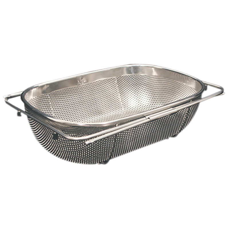 Silver Stainless Steel Over The Sink Extendable Colander Strainer