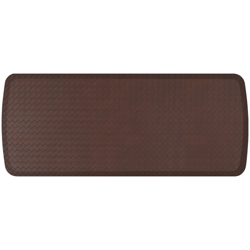 Solid Color Anti-Fatigue Non-Skid Kitchen Mat, 1'8" x 4', Truffle