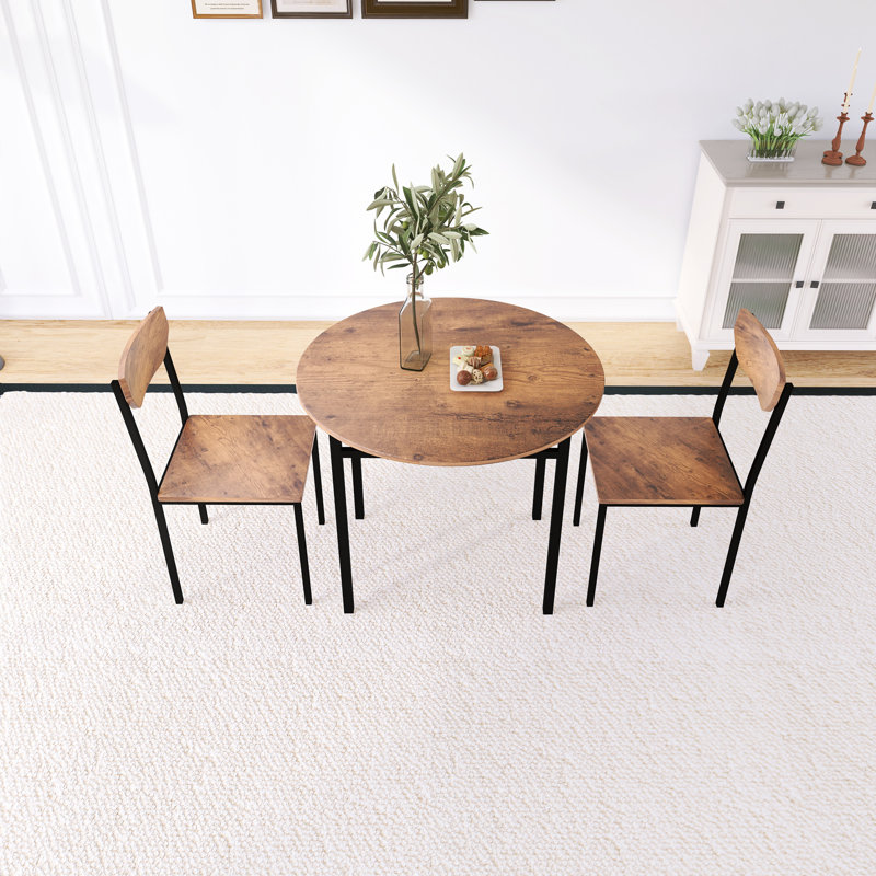 Modern 3-Piece Round Dining Table Set