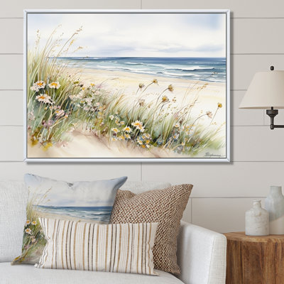 Wildflowers On The Beach On Canvas Print