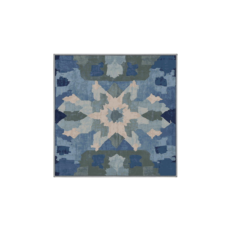 Tapis gris lavable à la machine, Carré 3 pi