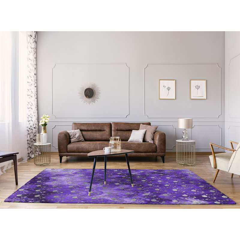 Chenille Polka Dots Indoor Rug, Rectangle 4' x 6'