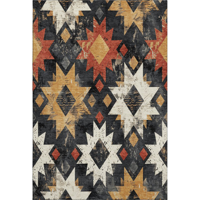 Premium Machine Washable Fairwood AMF1879 Aztec Rug