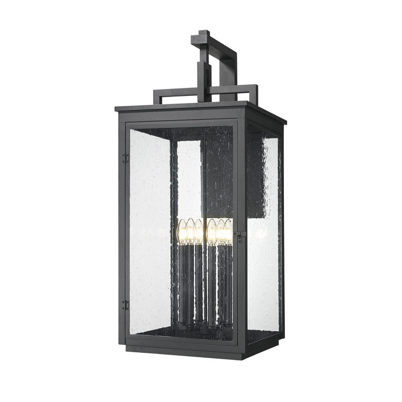 Kasey Sand Black Outdoor Wall Light, 36" H x 15" W x 17" D, 6 Lights