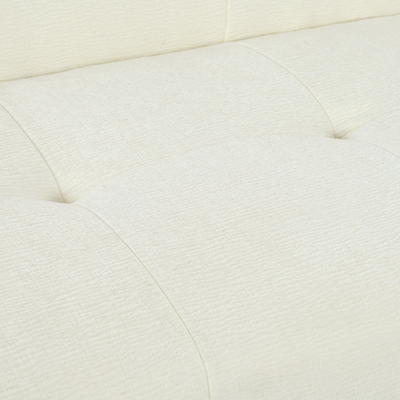 Canapé à 3 places en tissu de chenille de style Bon_ de 85,8 po Boneless U_Style, Beige