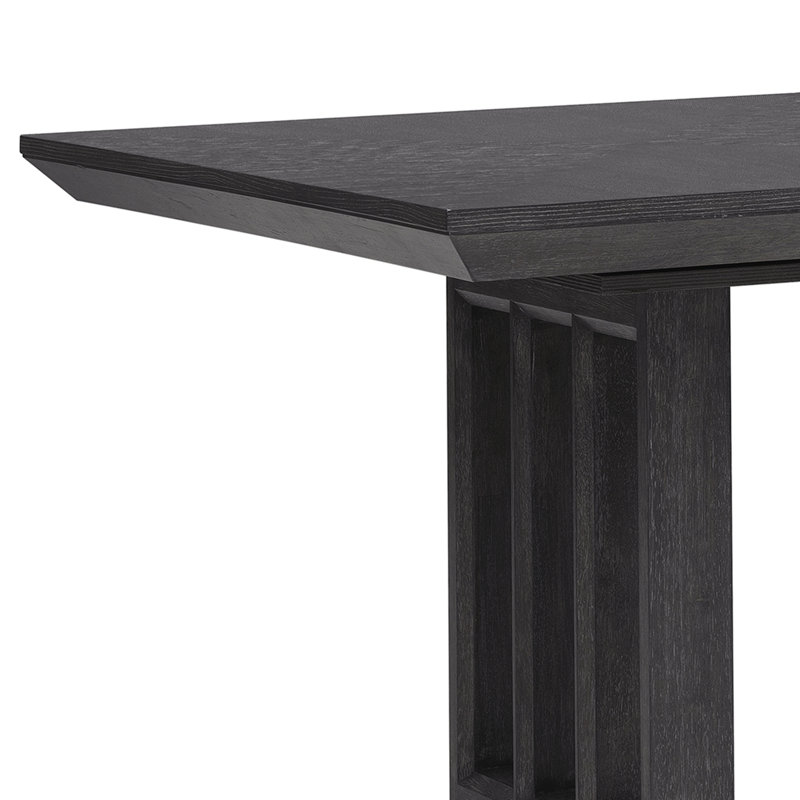 Quincy Double Pedestal Extendable Brown Wood Dining Table