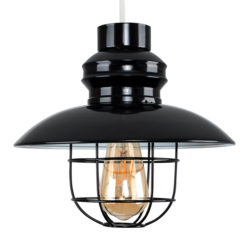 25.5cm H Metal Novelty Lamp Shade ( Screw On ) in Black