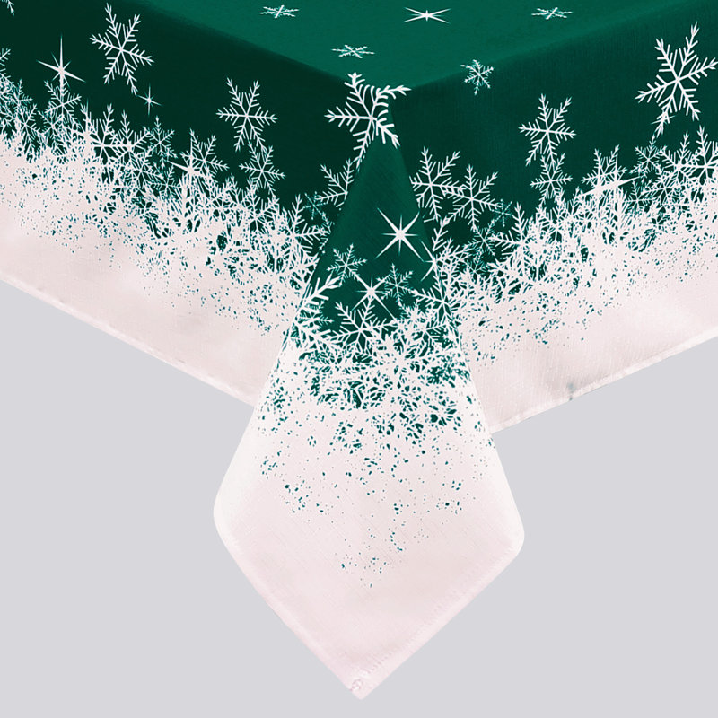 Snowflake Christmas Tablecloth 60x60 Inch - Waterproof Washable Holiday Table Cover for Indoor Outdoor Xmas Dining Kitchen Party