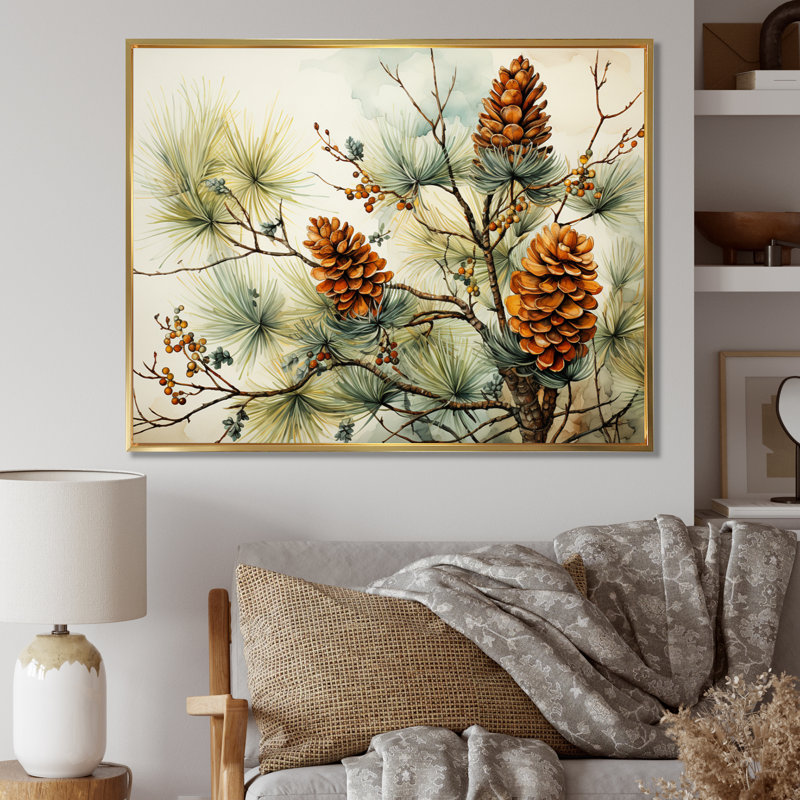 Pin, pin, beauté II - art mural pin, H 30 po x l 40 po x P 1,5 po, Cadre flottant doré