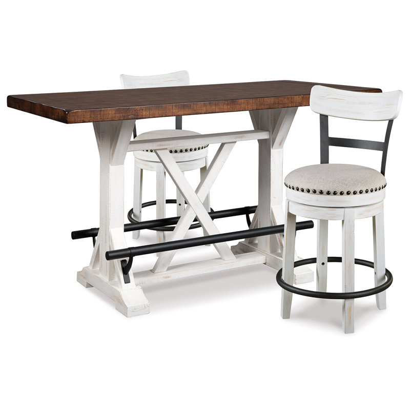 Table de salle à manger à hauteur de comptoir Valebeck et 2 tabourets de bar