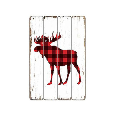 Décoration murale en bois "Moose in Buffalo"