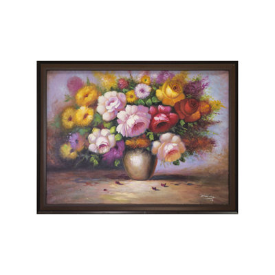 Bouquet de roses | Huile sur toile | Par Dinesh Attry | Avec cadre