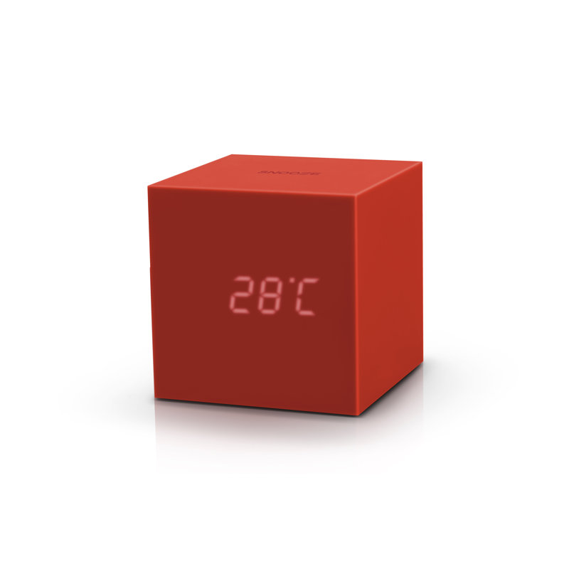 Sleek & Chic Modern Digital Electric Alarm Tabletop Clock, Red