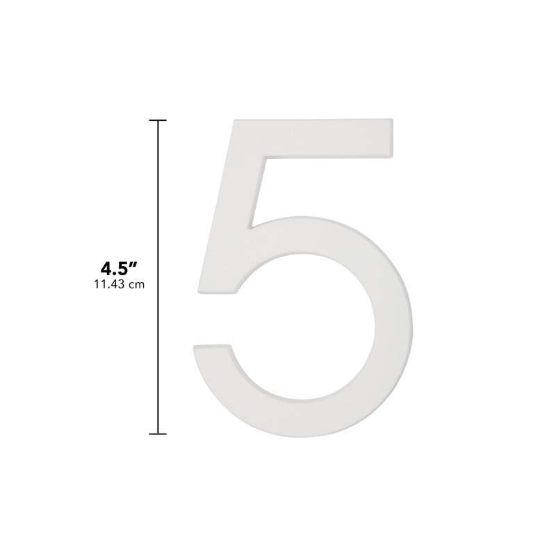 Stand-Off Modern 4.5 "Numéro 5, 5, Blanc