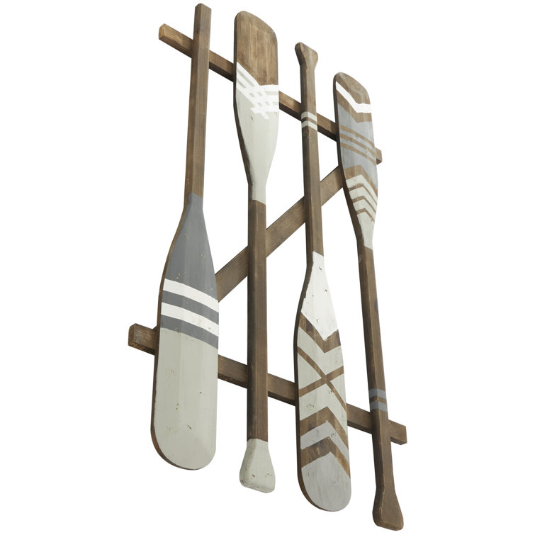 Wood Paddle with Rope (4' 7) - White with Anchor - OK 618 10 – Uniquely  Coastal