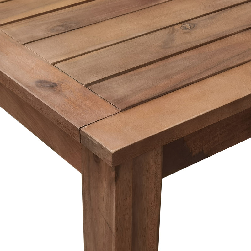 Ensemble repas d'extérieur 7 pièces en bois d'acacia, Bois naturel