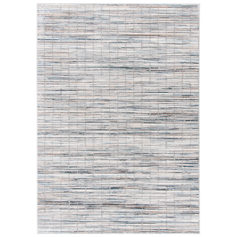 Tapis géométrique gris / ivoire, Rectangle 9 pi x 12 pi