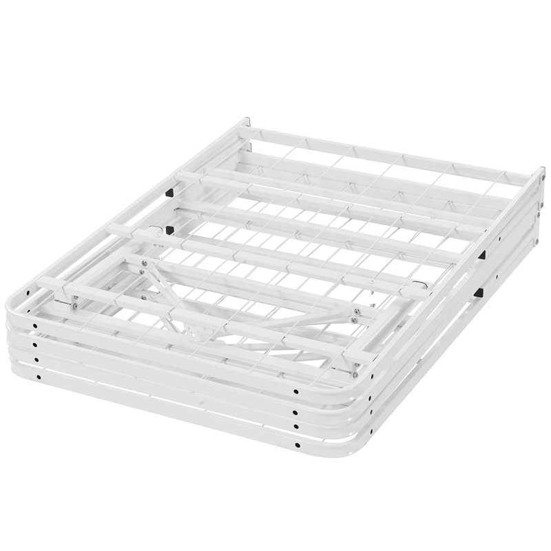 Modway Horizon Stainless Steel Bed Frame, White, Queen