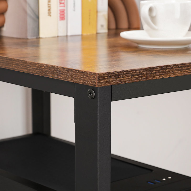 Bureau réversible Robichaux, H 29,5 po x l 47,2 po x P 23,6 po, Brun rustique / noir