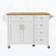 52'' Kitchen Island With Drop Leaf, Embossed Texture Kitchen Island On Wheels With Spice Rack, Towel Rack, 2 Doors And 5 Drawers-1221457667