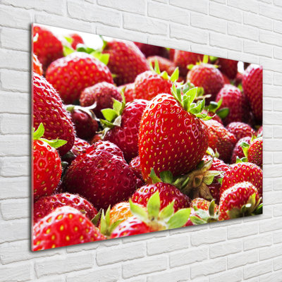 strawberries 1 Piece Wall Art on Glass