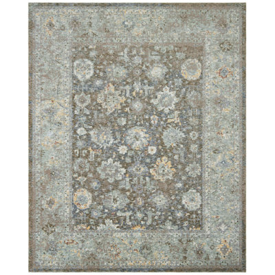 Narooma Mocha Blue Floral Area Rug