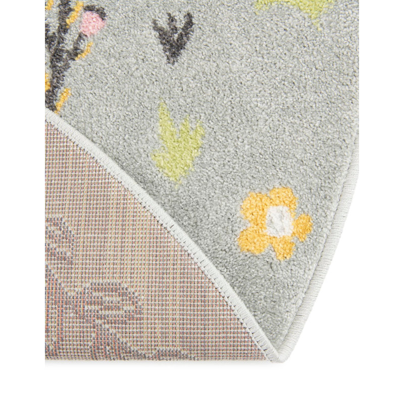 Whimsy Gray Area Rug, Round 7'10"