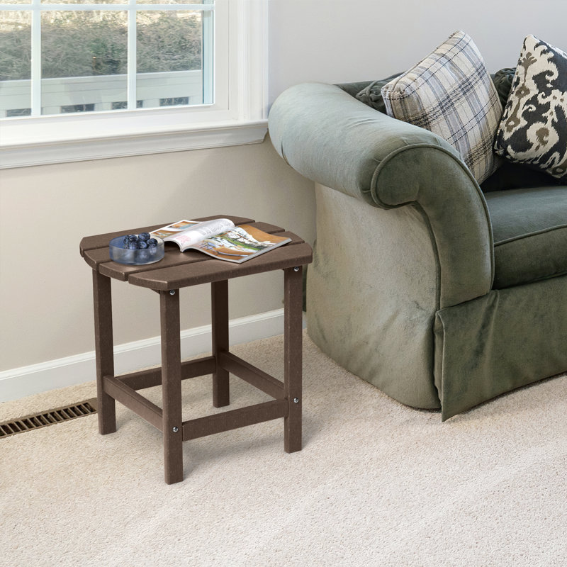 Table de bout toutes saisons Adirondack Tables de patio Tables de bout en plastique brun, Brun