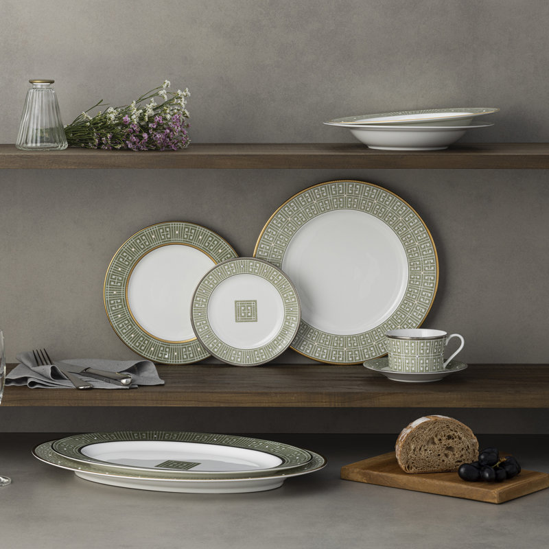 Noritake Infinity Oval Platter, 16", Green Gold