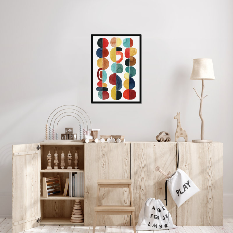 Midcentury Sunrise II by Grace Popp - Painting, Black Framed Paper Print, 50cm H x 34cm W