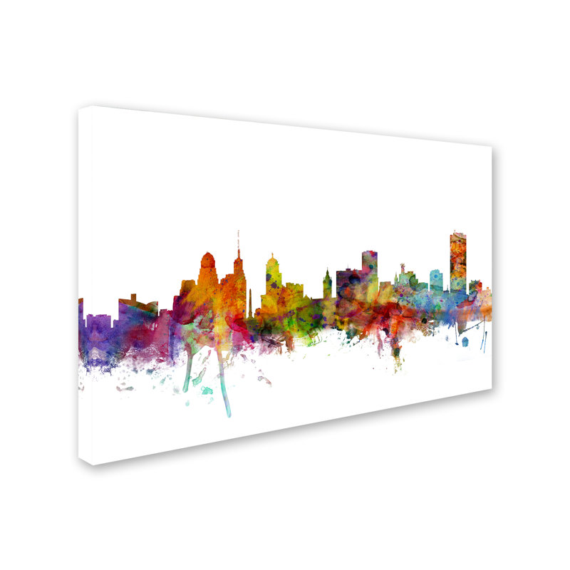 « buffalo new york horizon », reproduction d’impression sur toile tendue, H 16 po x l 24 po x P 2 po